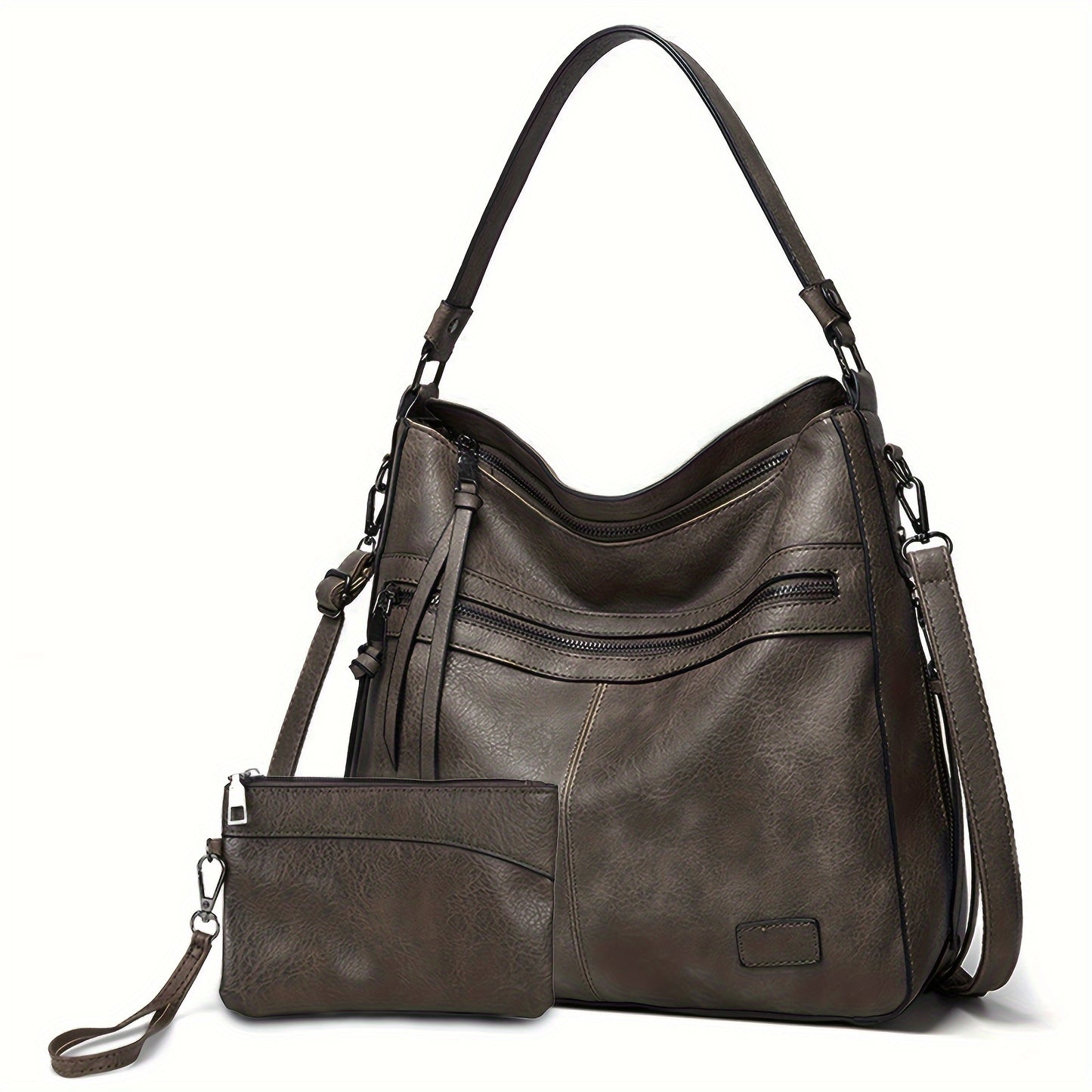 New fashion Europe and the United States trend double zipper Tote bag casual all-in-one ladies single shoulder crossbody bag