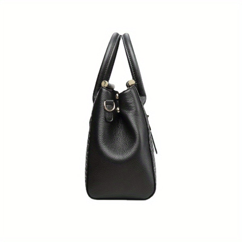 Crocodile Pattern Handbag - Fashionable Zipper Two Hand Handle Handbag - Perfect for Work and Office Use