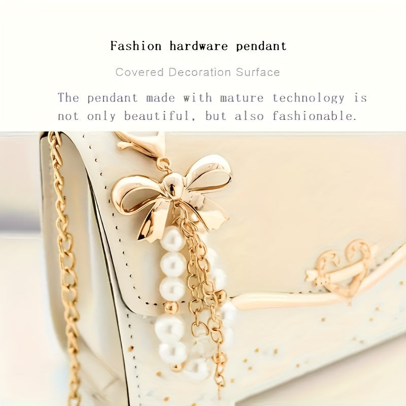 Sparkling color blocked women's shoulder bag Bow chain tote bag Fashionable large capacity women's crossbody bag Metal chain decorative crossbody bag Mobile phone bag Wallet