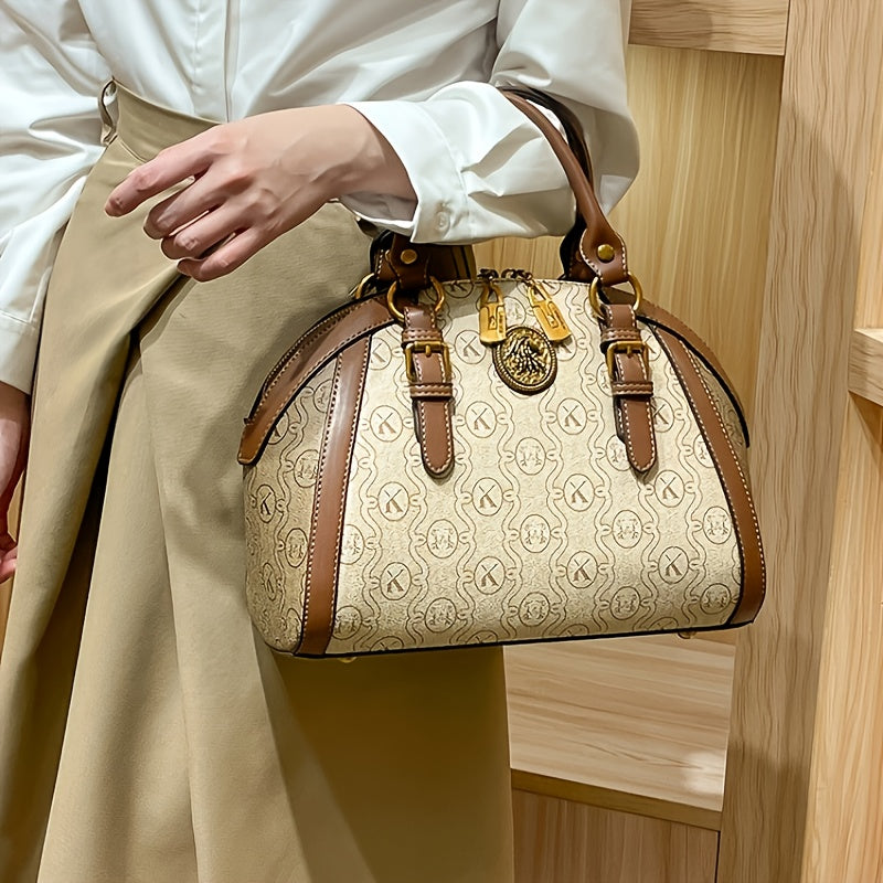 2025 Genuine Leather Women's large capacity handbag - detachable shoulder strapgold hardware accessories, woven leather handle, zipper closure, polyester lining - elegant mixed color briefcase, suitable for work, leisure, tr