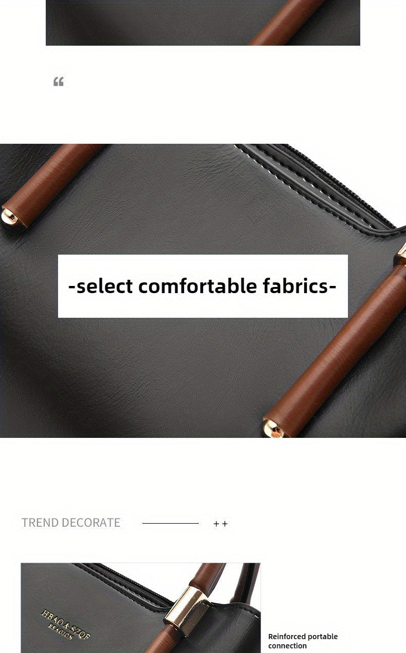 Elegant Women'S PU Handbag Bag-Lightweight Large Capacity Multi-Pocket Crossbody Shoulder Bag