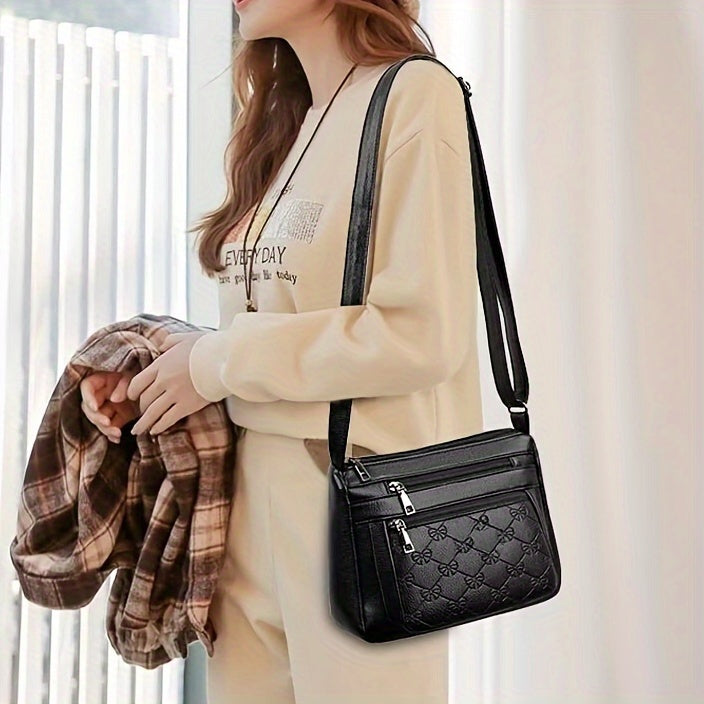 Women'S Casual And Fashionable Crossbody Bag.Durable, Wear-resistant, And Safe.Zipper And Adjustable Shoulder Strap.Can Hold Mobile Phones, Wallets, Cosmetics, And Daily Necessities.