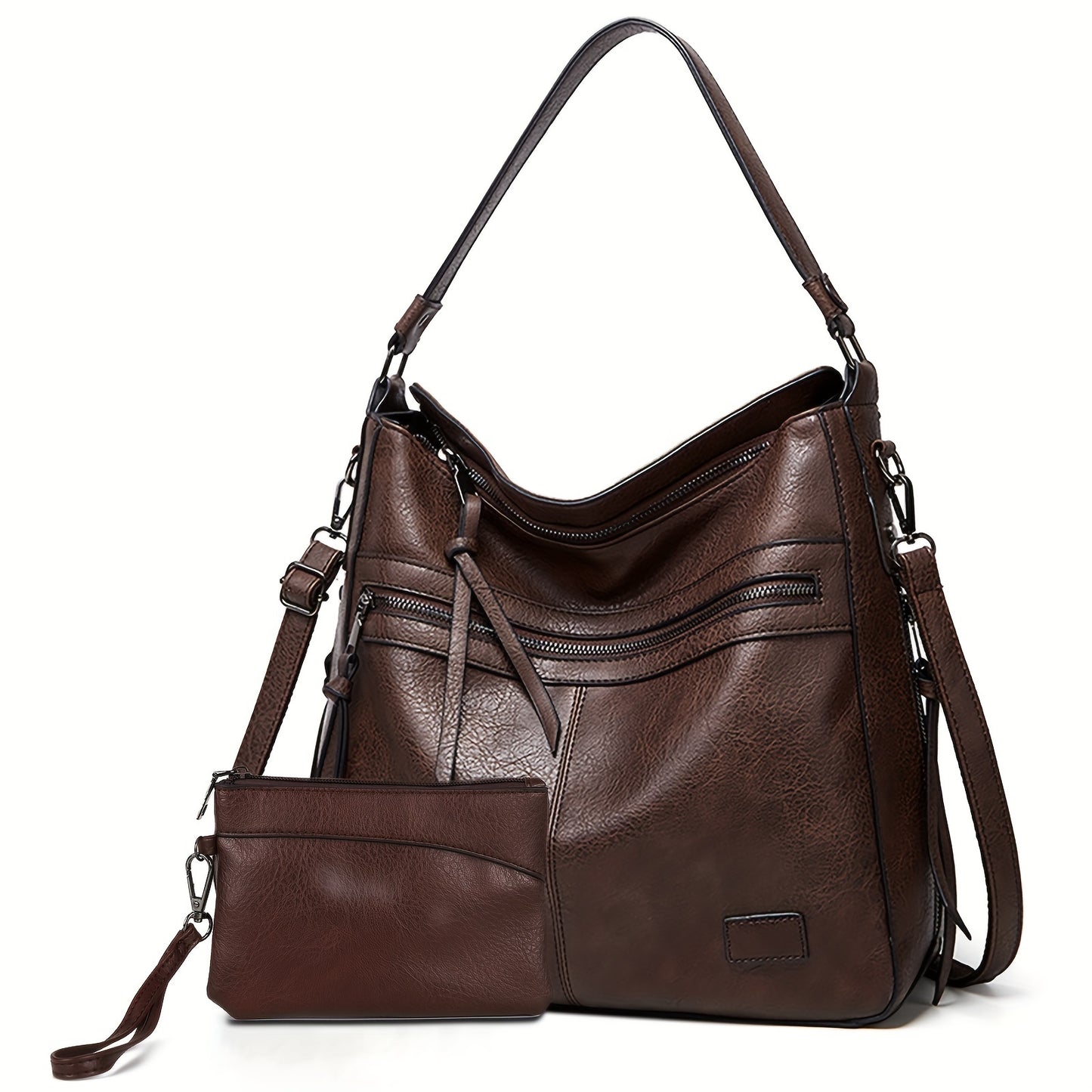 New fashion Europe and the United States trend double zipper Tote bag casual all-in-one ladies single shoulder crossbody bag