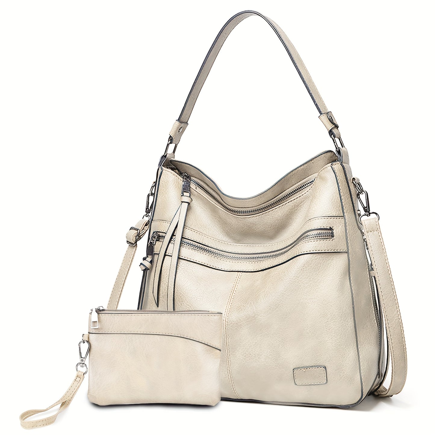 New fashion Europe and the United States trend double zipper Tote bag casual all-in-one ladies single shoulder crossbody bag