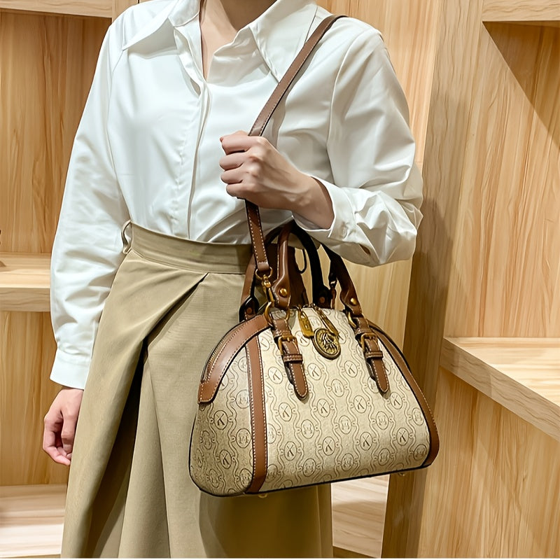2025 Genuine Leather Women's large capacity handbag - detachable shoulder strapgold hardware accessories, woven leather handle, zipper closure, polyester lining - elegant mixed color briefcase, suitable for work, leisure, tr