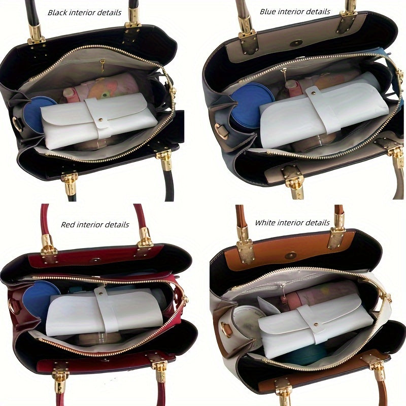 Ladies Handbags, Large-capacity Elegant Fashion Commuter Bags, Top Handle Side Pocket With Adjustable Belt, Office, Travel, Ladies Gifts, Mother'S Day Gifts, Christmas Gifts, Valentine'S Day Gift
