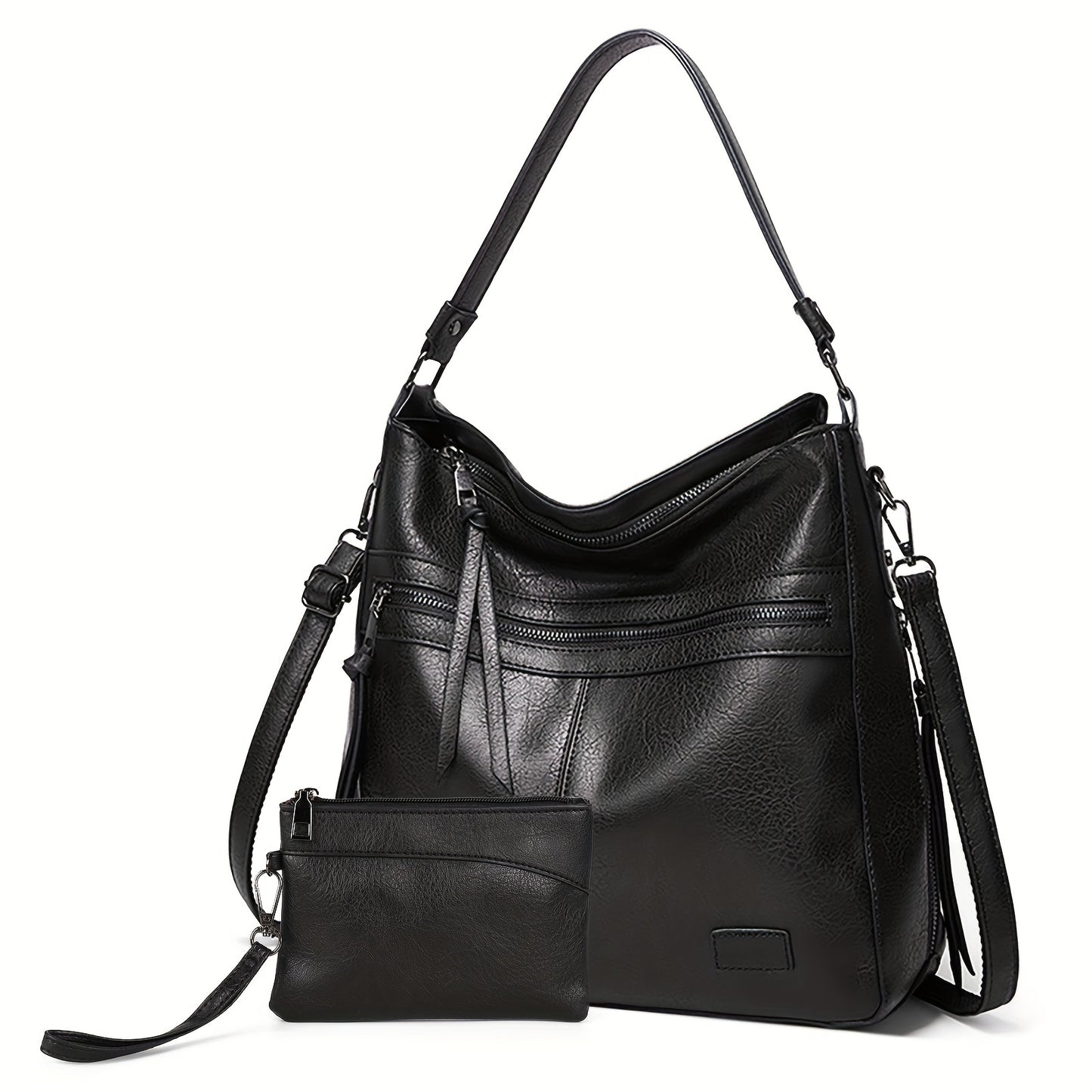 New fashion Europe and the United States trend double zipper Tote bag casual all-in-one ladies single shoulder crossbody bag